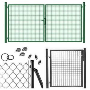 Komplettset Maschendrahtzaun Master – zum Einbetonieren – inkl. 1 Meter Tor & 3 Meter Tor