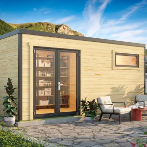 2-Raum-Gartenhaus Sardinien 3 ISO mit Aluminium-Türen und -Fenstern