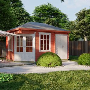 5-Eck-Gartenhaus Agnes ISO mit 2 Räumen