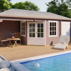 5-Eck-Gartenhaus Olson ISO mit 2 Räumen