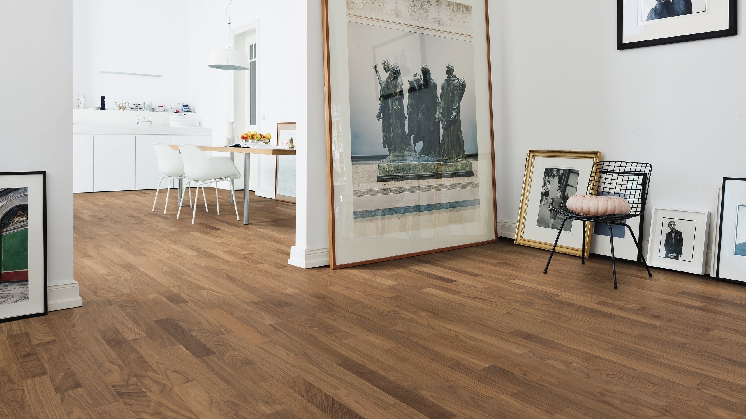 69 m² HARO Nut+Feder Parkettboden Amerikanischer Nussbaum Trend