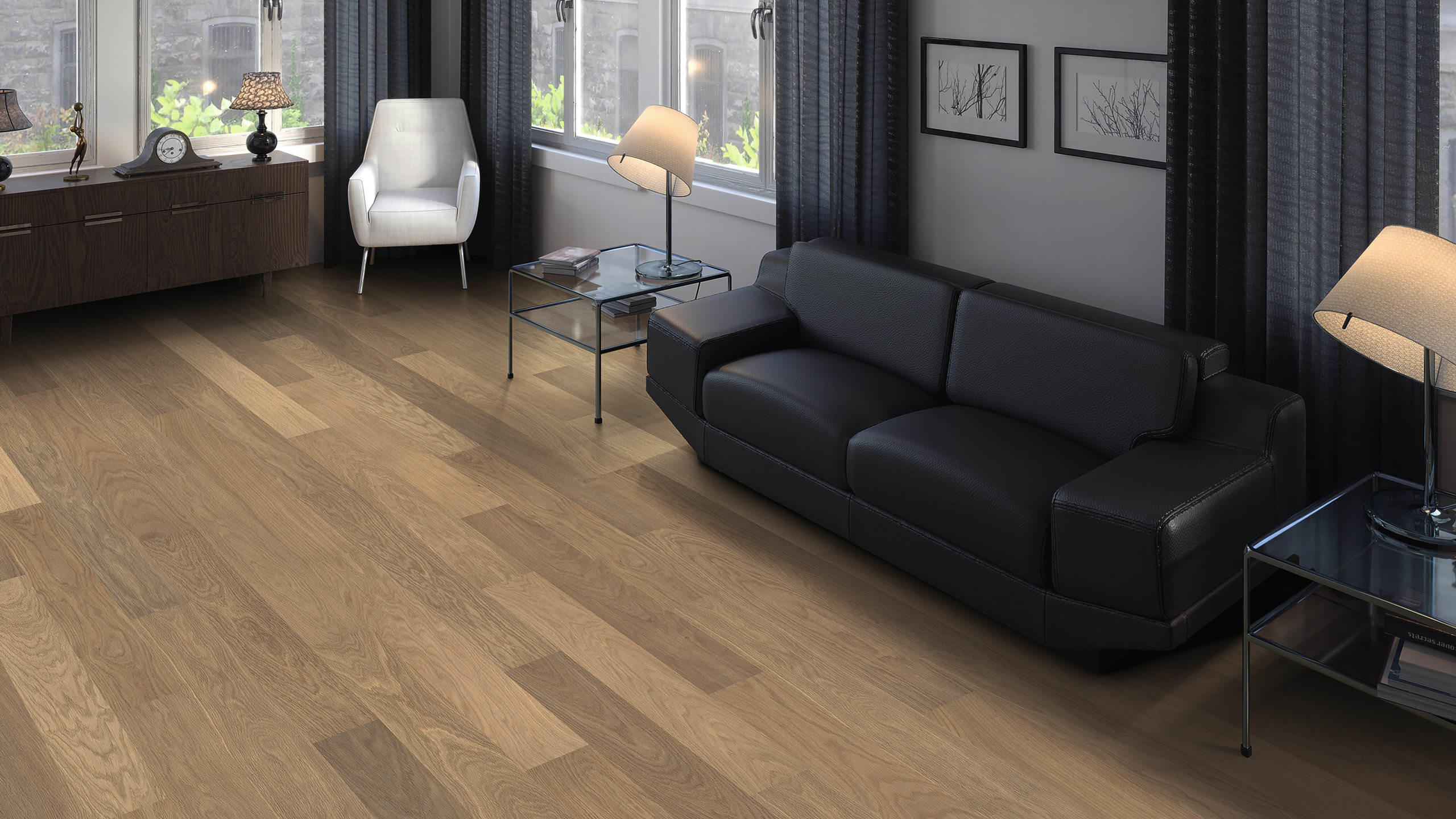 25 m² HARO Klick-Parkettboden Rauch-Eiche Prestige puroweiß
