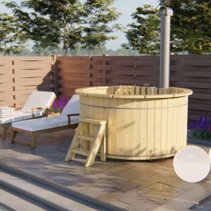 Hot Tub Ø 200 cm Wolga inkl. eingebautem Ofen