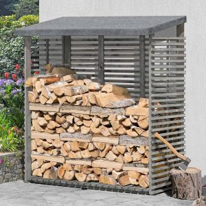 Kaminholzregal Flammo S mit Rückwand