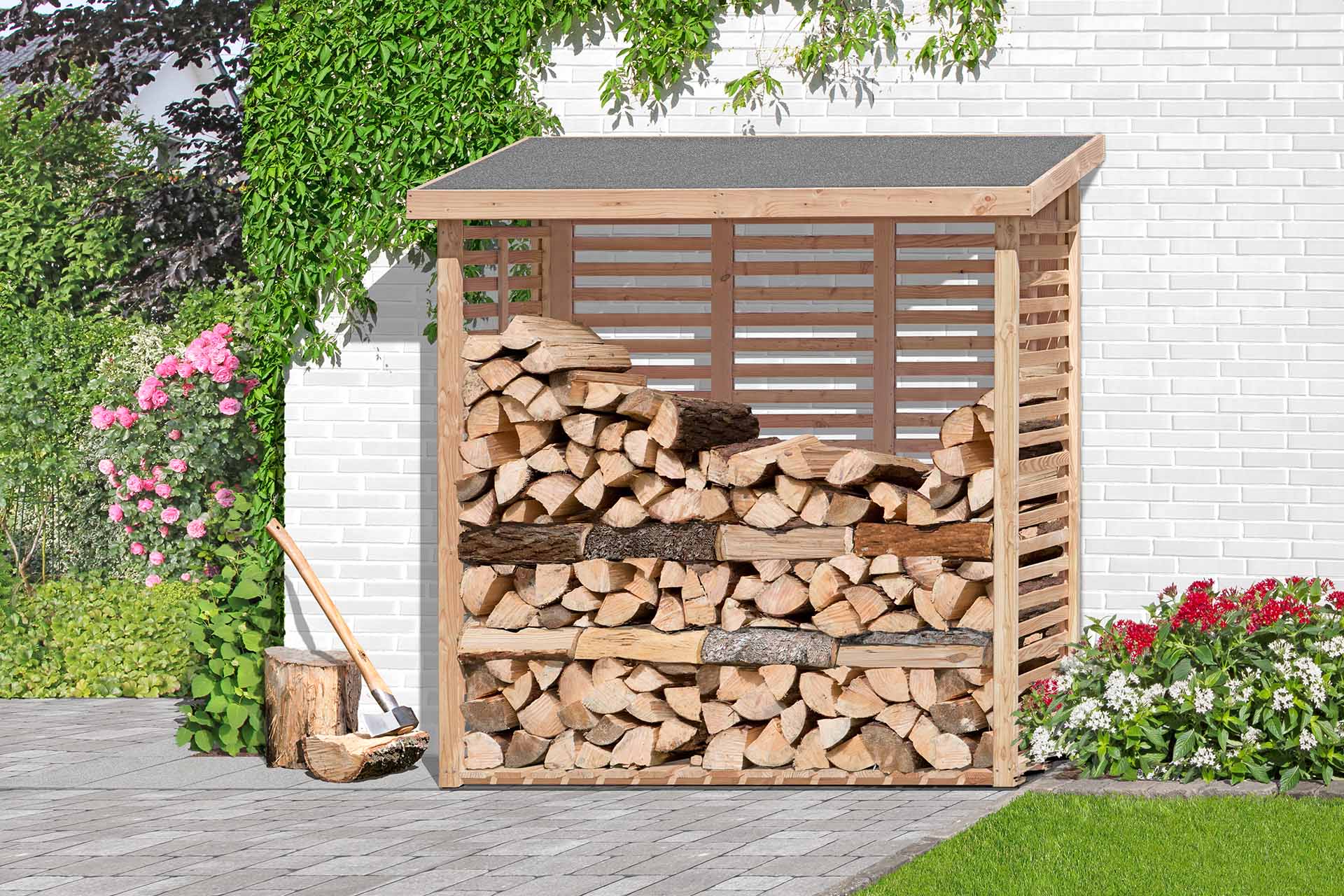 Kaminholzregal Kamo L aus Lärche