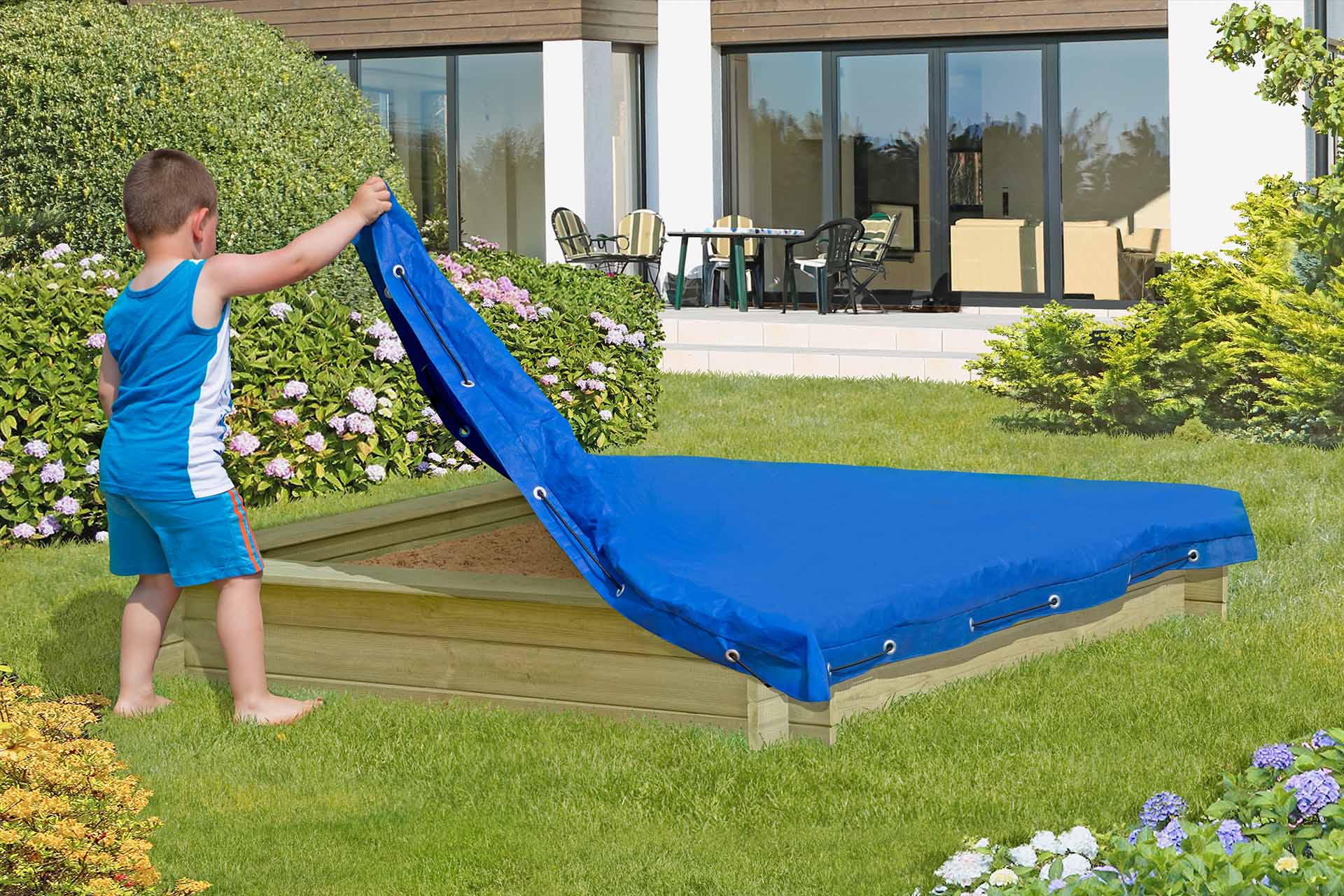 Abdeckplane für Sandkasten 150 x 150 cm