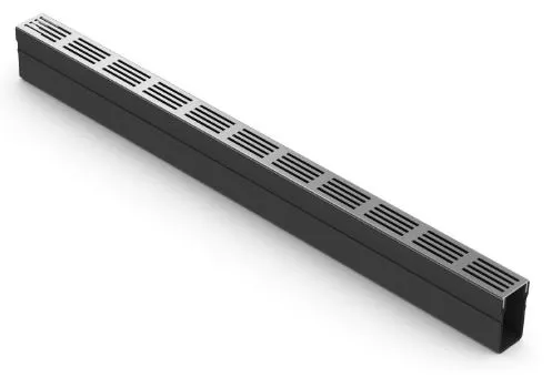 Aco Slimline Entwässerungsrinne mit Rost Alu silber 1 m