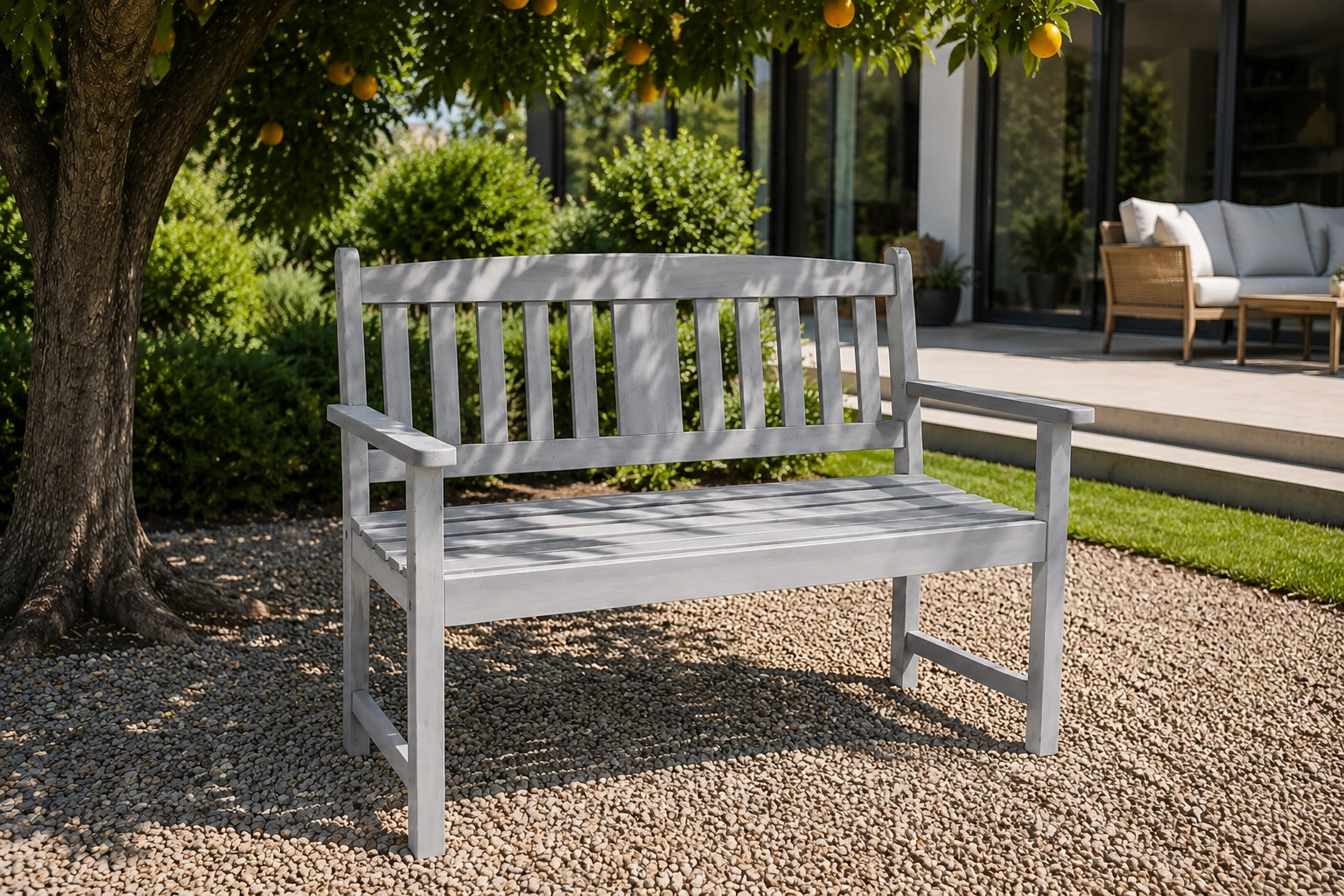 2-Sitzer Gartenbank Stirling - grau