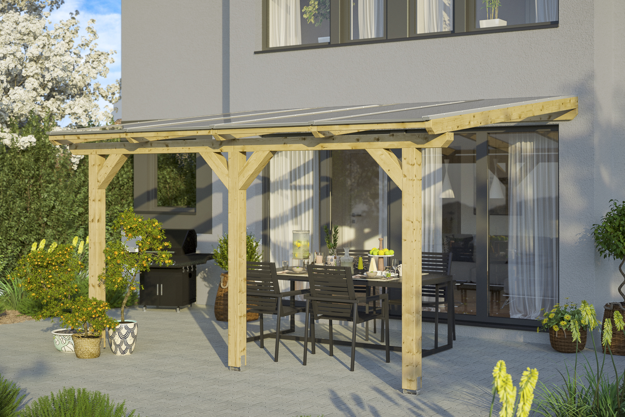 Terrassenüberdachung Bormio als Wandanbau