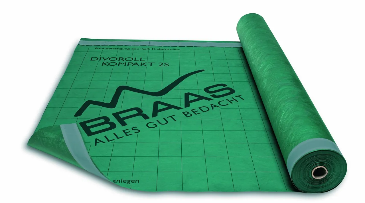 Braas Divoroll Kompakt 2S grün Unterspannbahn 1,5 m x 50 m