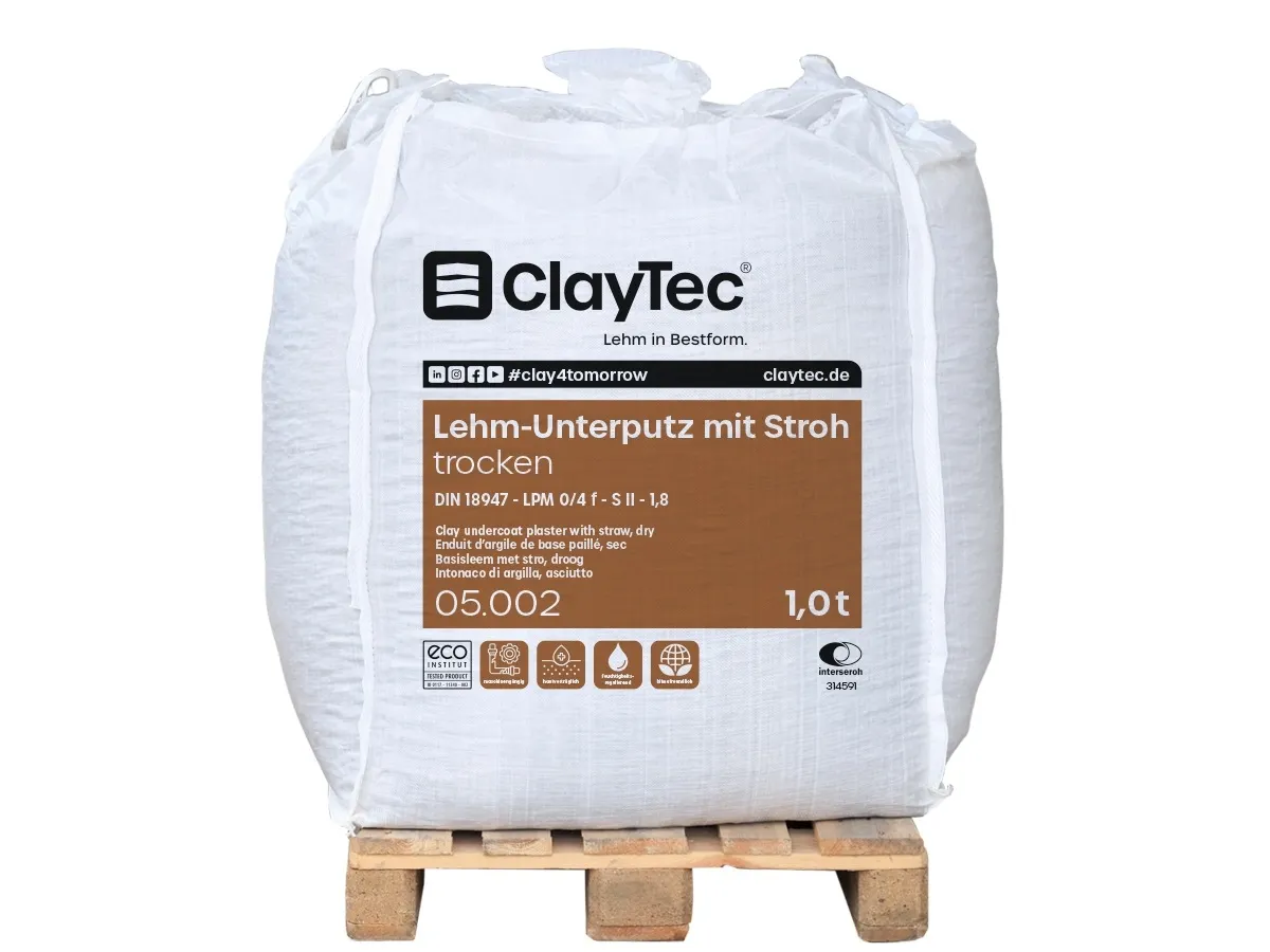 Claytec Lehmunterputz mit Stroh trocken Big-Bag 1,0 t