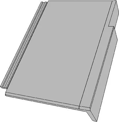 Creaton Kapstadt Giebelstein rechts Ausstich 120 mm schwarz Glanz