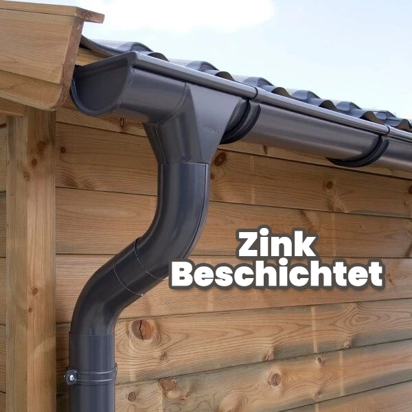 Dachrinnen-Komplettset Zink pulverbeschichtet 110 mm – Pult-, Sattel- & Viereckdächer