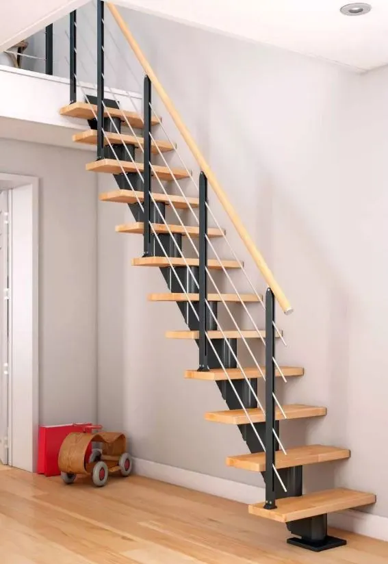 Dolle Mittelholmtreppe Frankfurt Buche gerade anthrazit 75 cm Breite