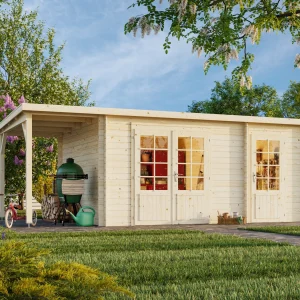 2 Raum Gartenhaus mit Anbau Ella 8 / 13,1+3,9m² 2 Raum Gartenhaus mit Anbau Ella 8 / 13,1+3,9m²