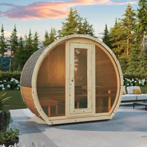 Fasssauna Susi 160 – aus nordischer Fichte oder Thermo-Holz
