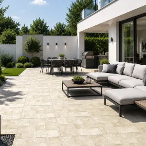 Feinsteinzeug-Terrassenplatten Beige Antique Feinsteinzeug-Terrassenplatten Beige Antique
