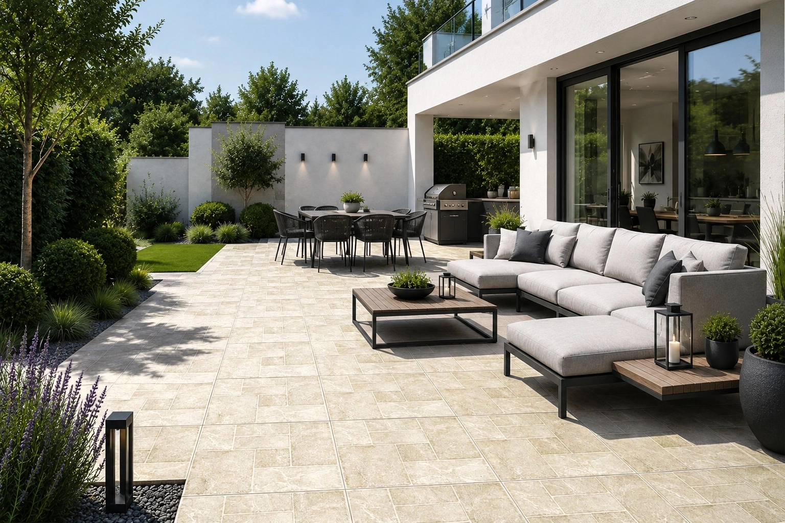 Feinsteinzeug-Terrassenplatten Beige Antique