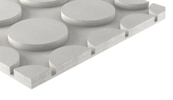 Fermacell Therm 25 - 125 rund Fußbodenheizelement mit 125 mm Rohrabstand