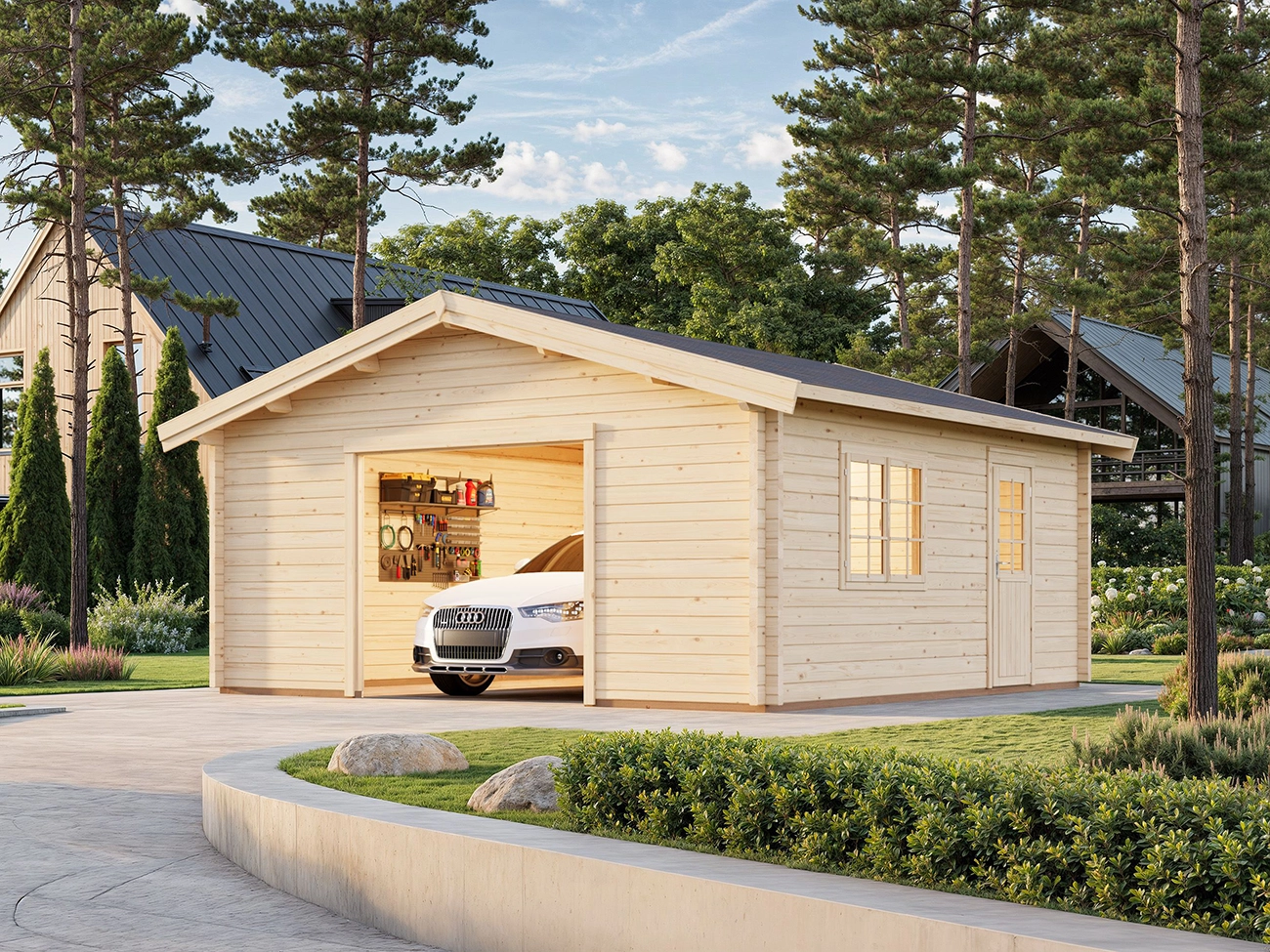 Holzgarage Roger 27,7 m² ISO