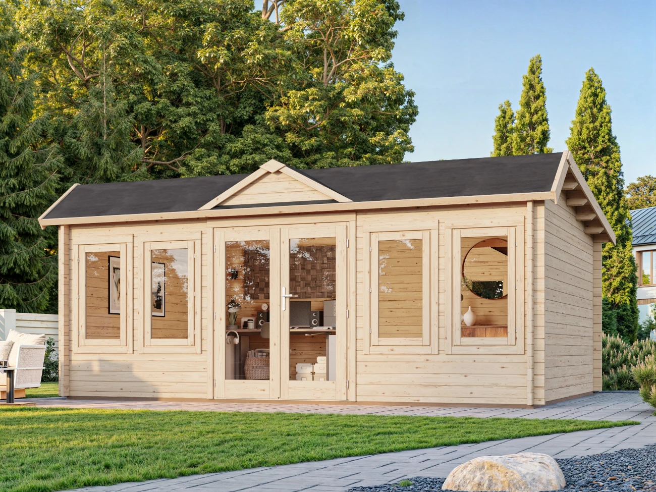 Gartenhaus Claudia 6 ISO / 19,4 m² Pentroof