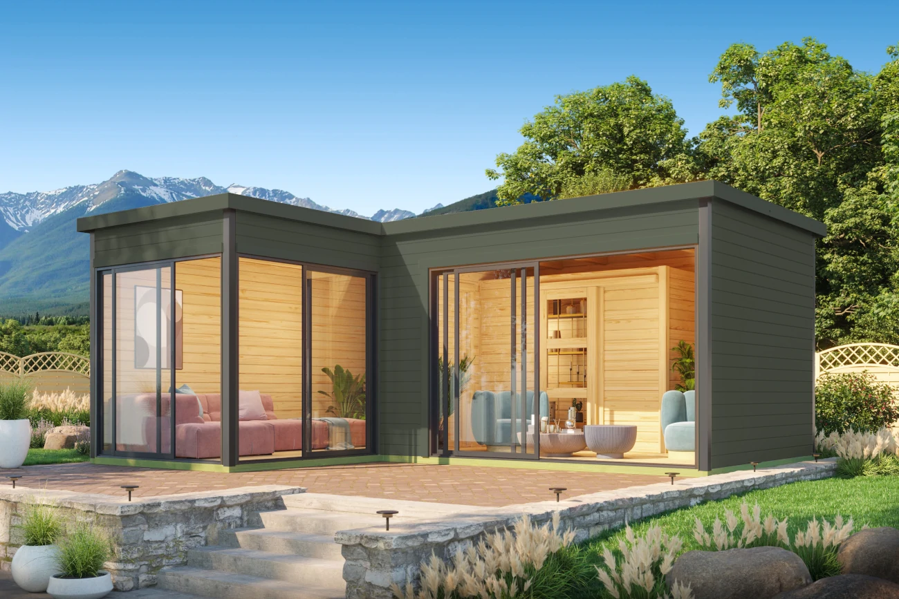 2-Raum-Home-Office Gartenhaus Domeo 11