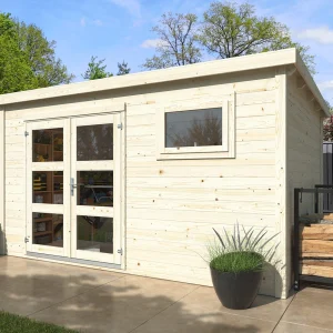 Gartenhaus David 4 – 10,5  m² mit Flachdach & Doppeltür