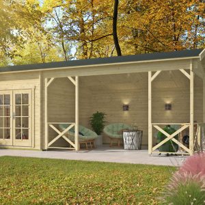 Gartenhaus Kukka ISO mit Unterstand