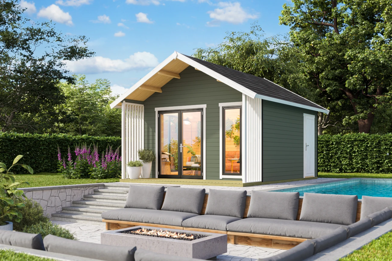 Gartenhaus Murano 1 ISO mit Aluminium-Türen und -Fenstern