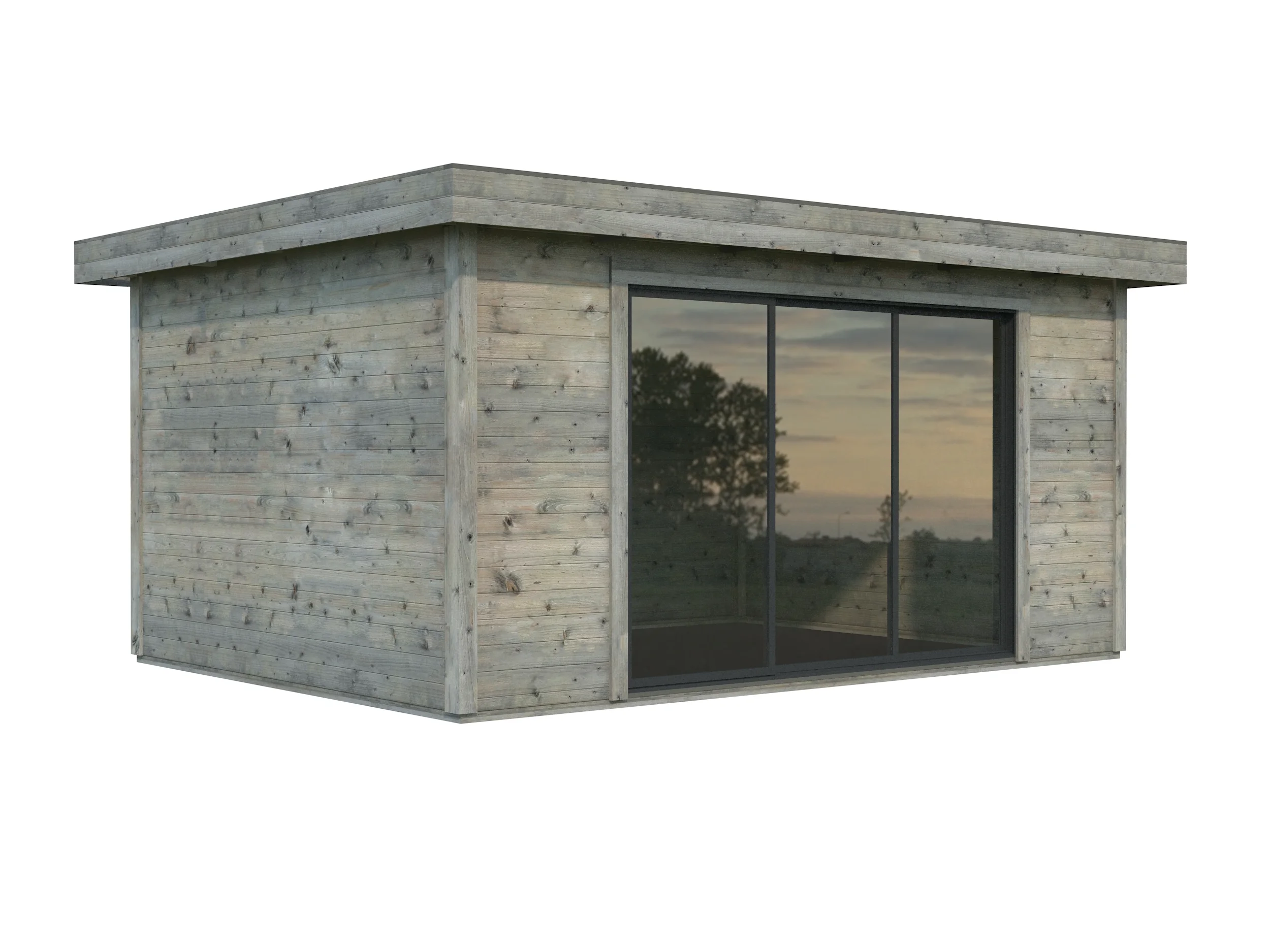 modernes Gartenhaus Rheinau 3 mit Schiebetür