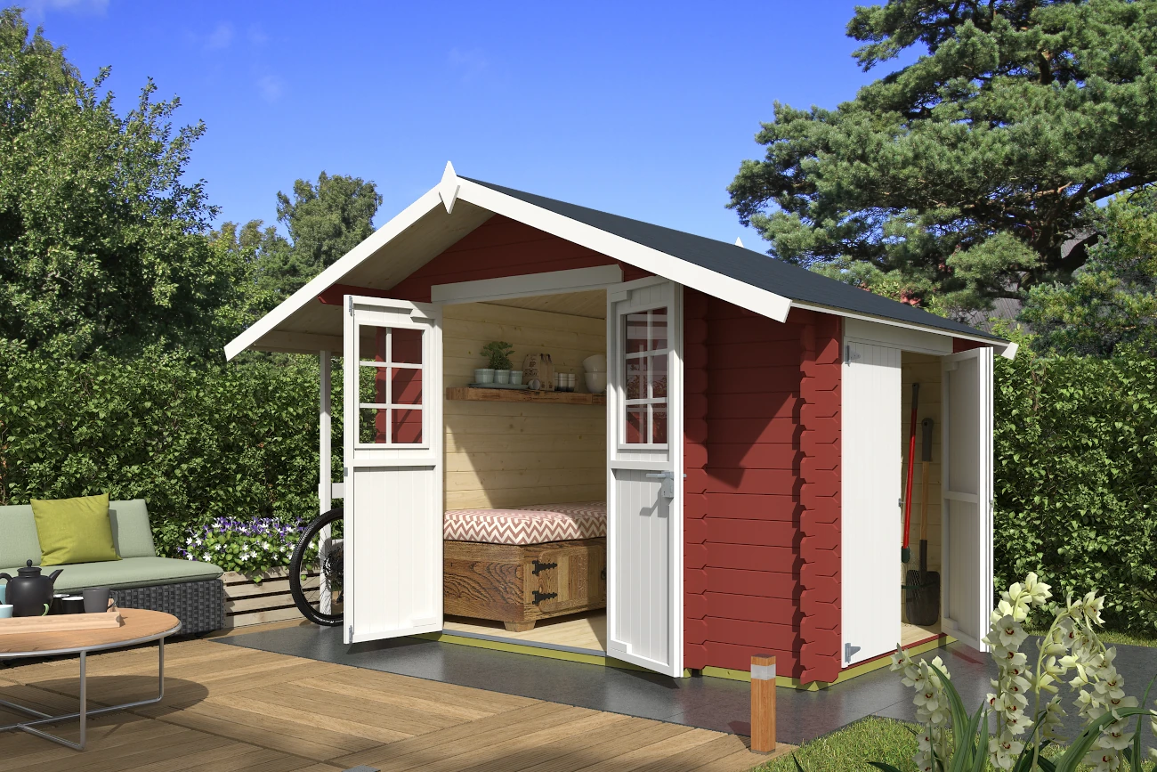 Gartenhaus Vilano 1 mit Anbau und Schleppdach
