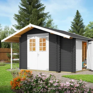 Gartenhaus Vilano 2 mit Anbau und Schleppdach