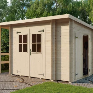 Gartenhaus Vilano 3 mit Anbau und Schleppdach