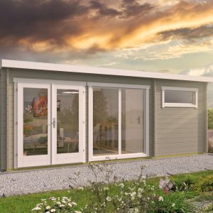 2-Raum-Gartenhaus Flow ISO mit Pultdach