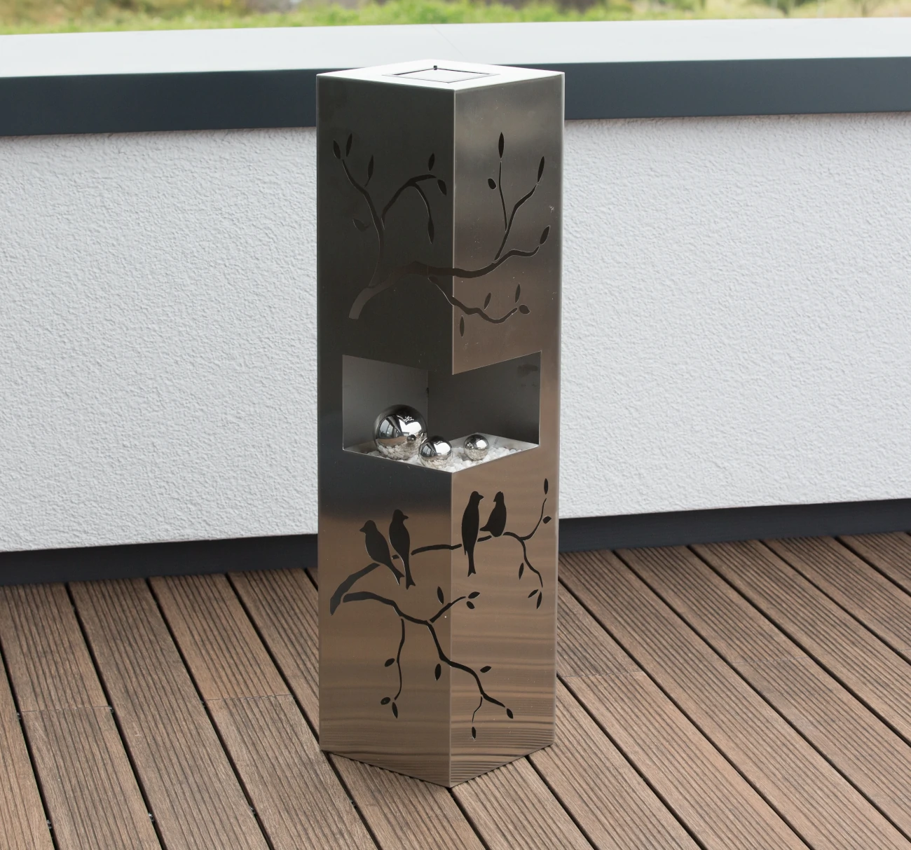 Solar LED Gartensäule Vögel 100 cm