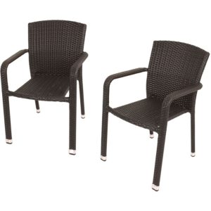 Armstuhl Getafe, 2er Set, stapelbar, coffee