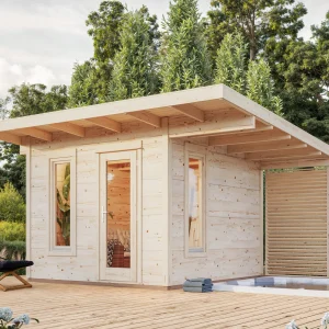 Gartenhaus Grace 1 ISO Premium aus Leimholz / 8,1 + 4,1m²