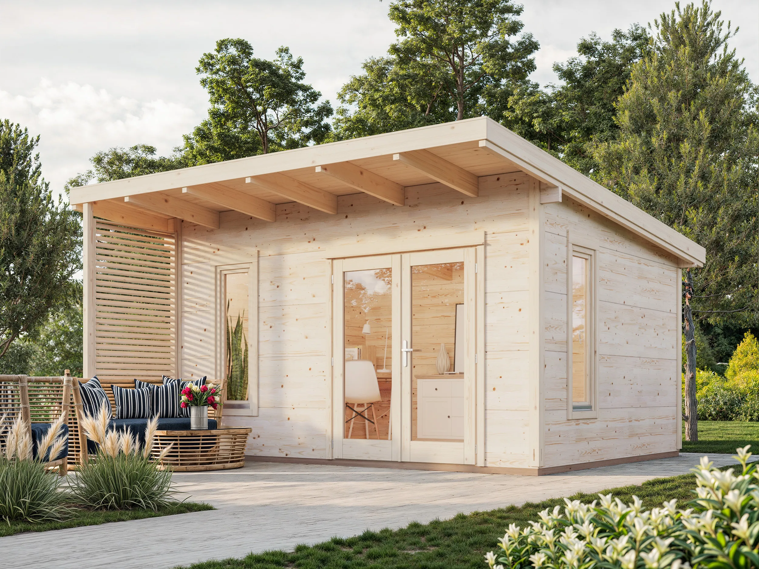 Gartenhaus Grace 4 ISO Premium aus Leimholz / 14,5m²