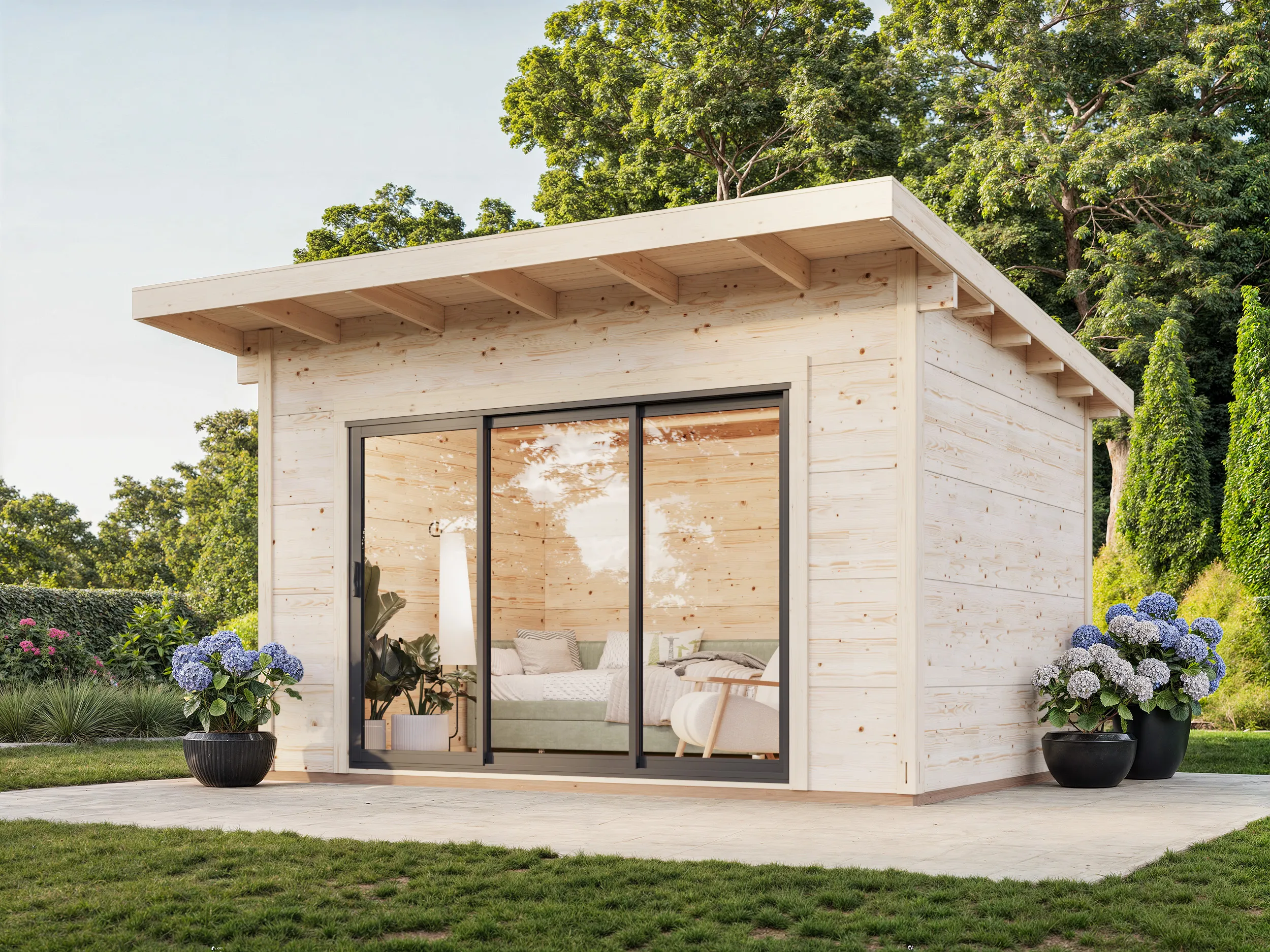 Gartenhaus Grace 5 ISO Premium aus Leimholz Slide Plus / 11,2 m²