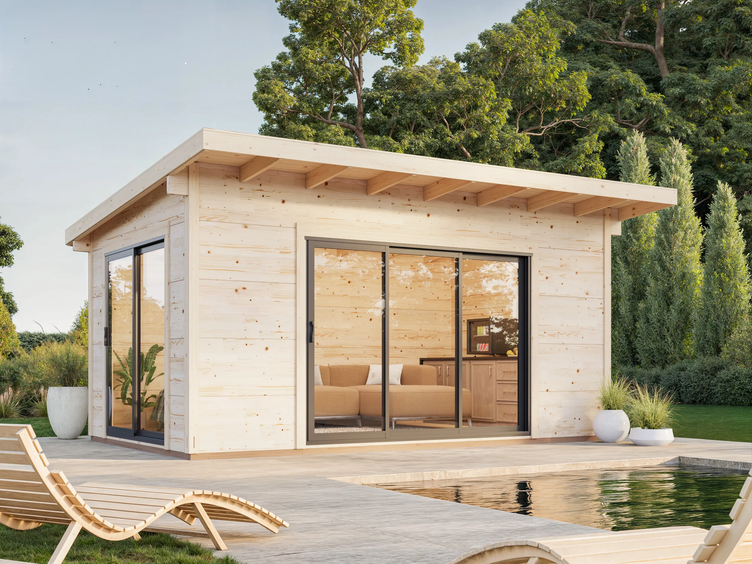 Gartenhaus Grace 7 ISO Premium aus Leimholz Slide Plus / 14,1