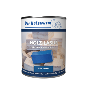 Holzwurm-Lasur BLAU für Innen und Außen – 5 Liter