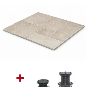 Komplettset MIT STELZLAGERN Feinsteinzeug-Terrassenplatten Beige Antique