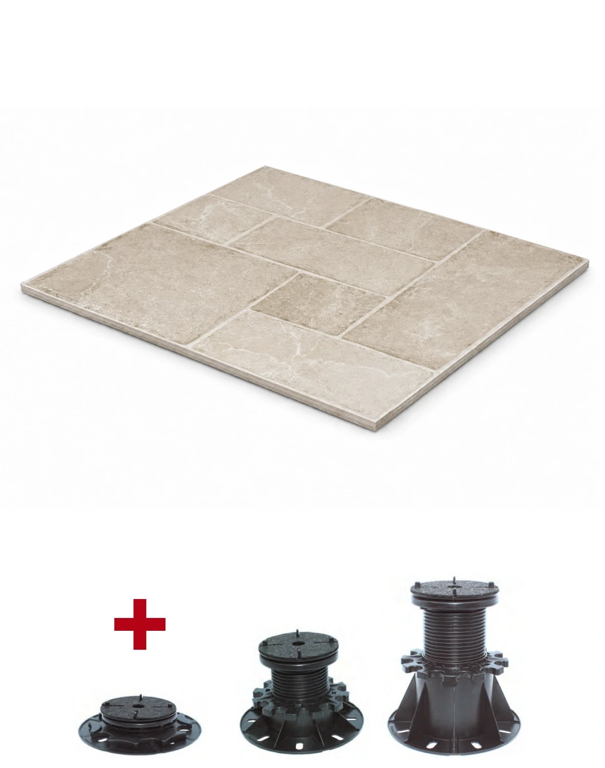 Komplettset MIT STELZLAGERN Feinsteinzeug-Terrassenplatten Beige Antique