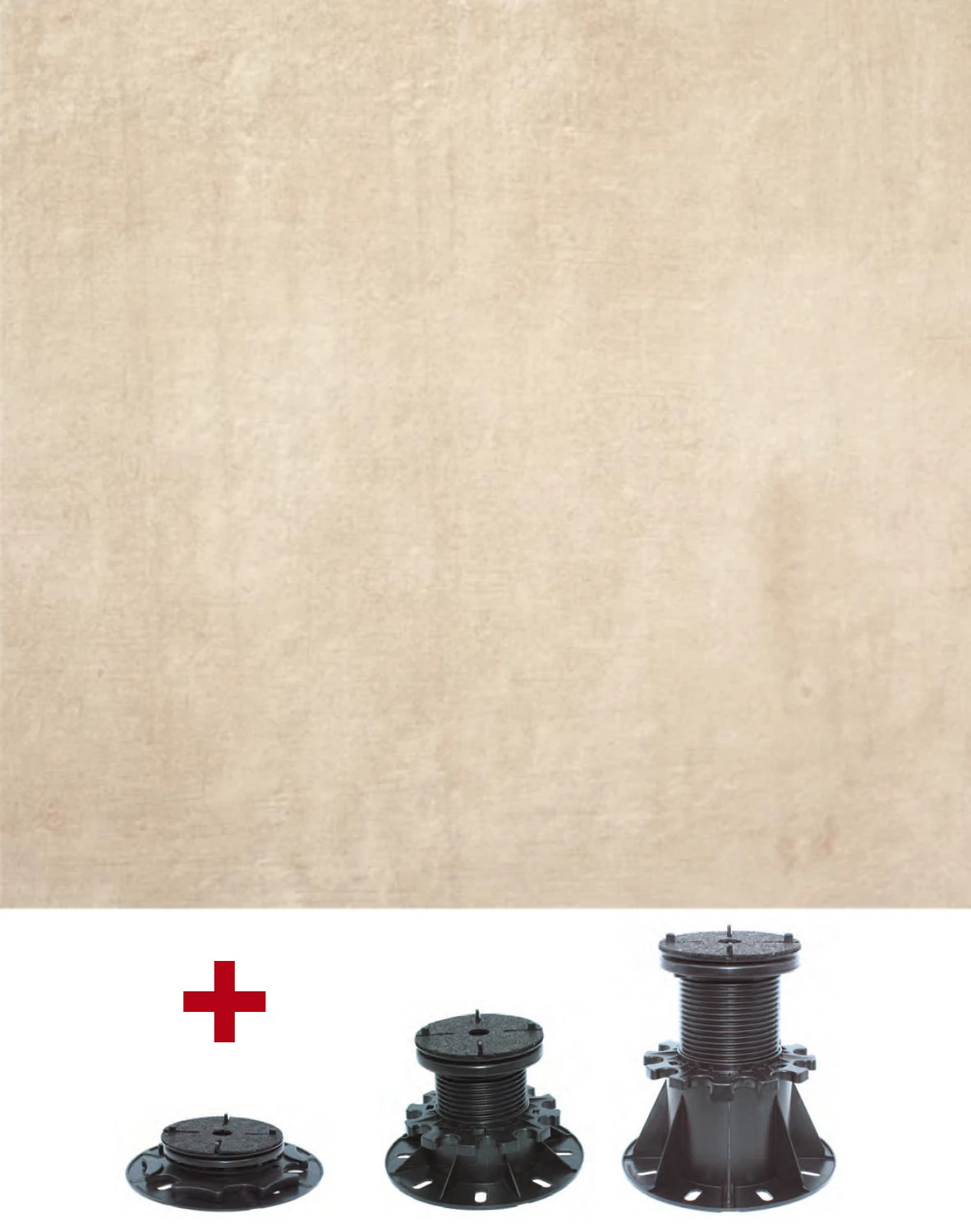 Komplettset MIT STELZLAGERN Feinsteinzeug-Terrassenplatten Horton Beige