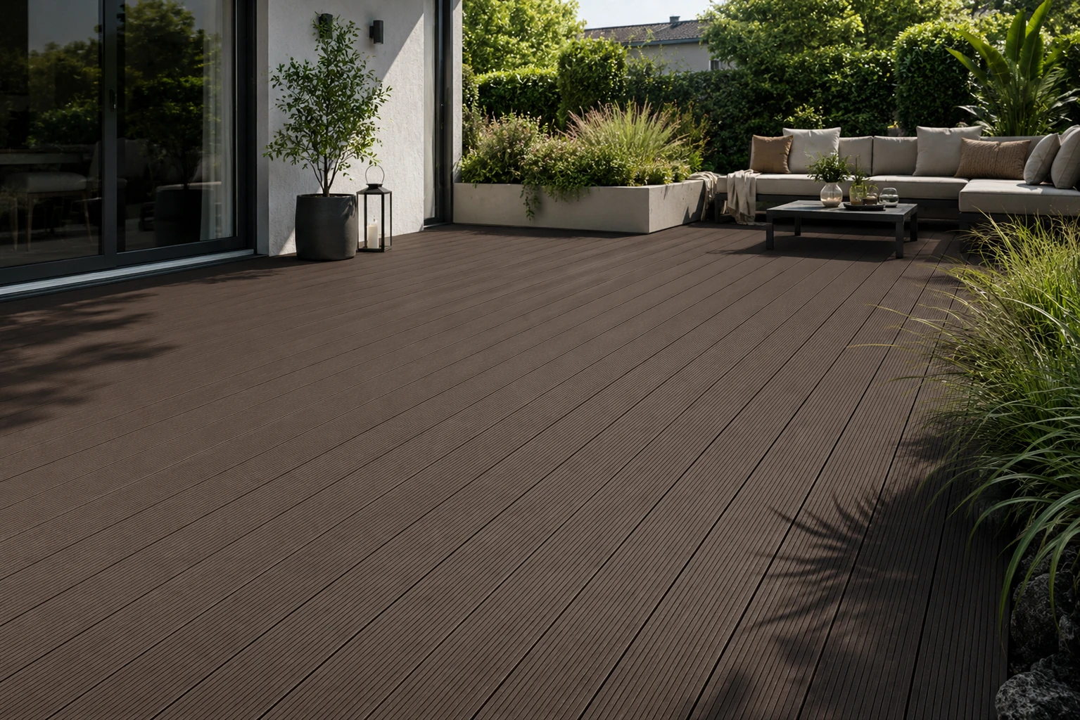 WPC Terrassendielen Komplettset Premium Dunkelbraun 23x146 mm