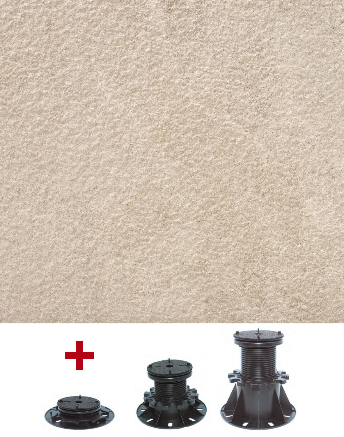 Komplettset MIT STELZLAGERN Feinsteinzeug-Terrassenplatten ARENITE natural