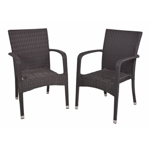 Stapelstuhl London Schwarz, 2er Set