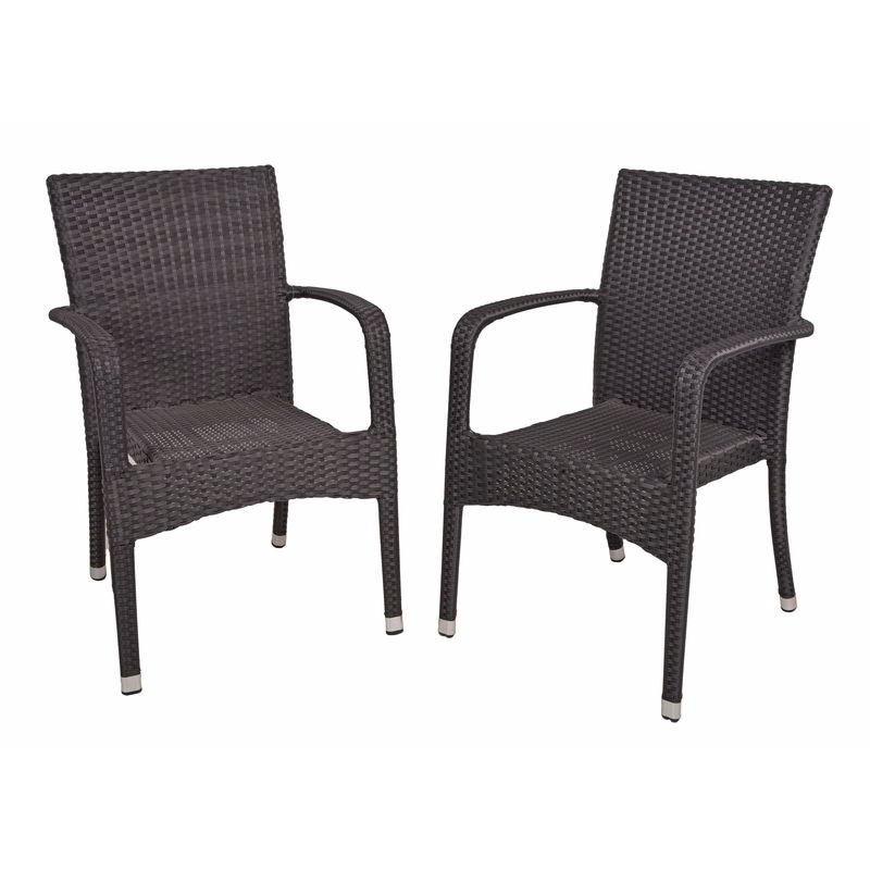 Stapelstuhl London Schwarz, 2er Set