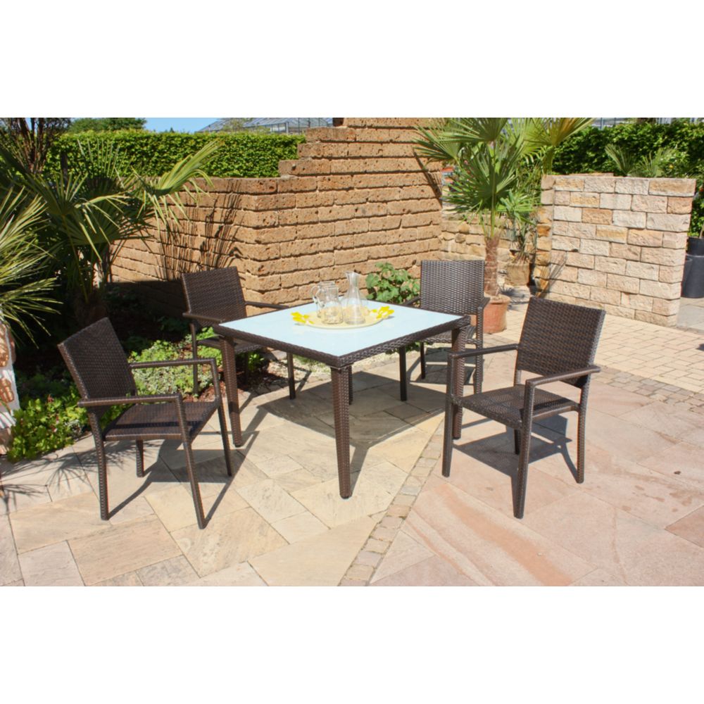 Stapelstuhl Malaga Aluminium 4er Set