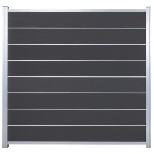 WPC Steckzaun NORDERNEY – 180×180 cm Schiefergrau | V-Line